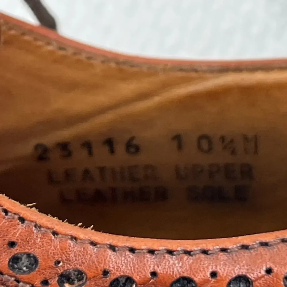 Panelli Wingtip Derby Dress Shoes Men’s 10.5 Brown Leather Made in Italy
